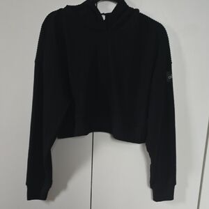 ALO Yoga Black Cropped Hoodie